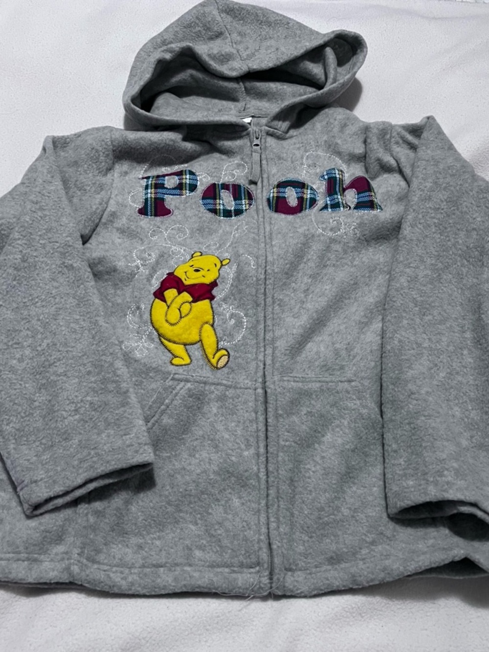 Girls Grey Full Zip Hooded Winnie the Pooh Jacket
